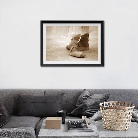 Pointe Shoes Sepia - Művészi Giclée Balett Fotónyomat - Fénykép