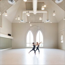 Ballet barre, and pointe shoes studio equipment ballerina room